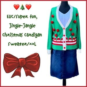 ❤️🎄❤️EUC/Super Fun, Jingle-Jangle,  Christmas Cardigan Sweater/XXL